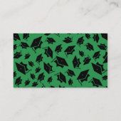 パーソナライズな一流の緑の卒業の帽子 コーリングカード (裏面)