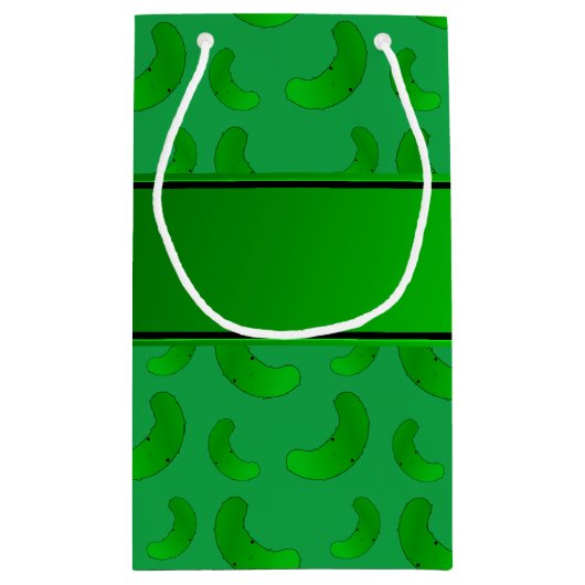 パーソナライズな一流の緑の緑のピクルス スモールペーパーバッグ (裏面)
