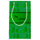パーソナライズな一流の緑の緑のピクルス スモールペーパーバッグ (正面)