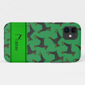 パーソナライズな一流の緑の(犬)ドーベルマン・ピンシェル Case-Mate iPhoneケース (裏面(横))