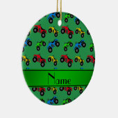 パーソナライズな一流の緑のatvパターン セラミックオーナメント (右)