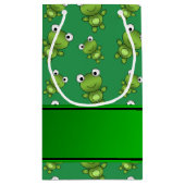 パーソナライズな一流の緑カエル スモールペーパーバッグ (裏面)