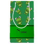 パーソナライズな一流の緑カエル スモールペーパーバッグ (正面)