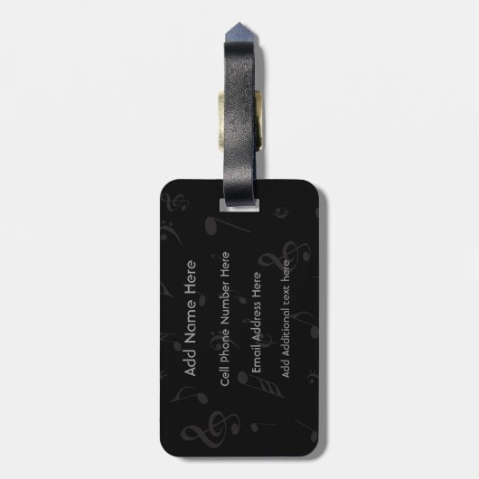 パーソナライズな一流の虹によって着色される音楽ノート ラゲッジタグ (裏面縦)