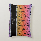 パーソナライズな一流の虹のグリッターの体操 アクセントクッション (裏面(縦))