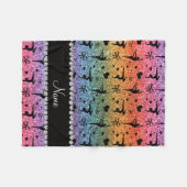 パーソナライズな一流の虹のグリッターの体操 フリースブランケット (正面(横))