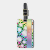 パーソナライズな一流の虹のゴルフ・ボールのティーのハート ラゲッジタグ (正面縦)