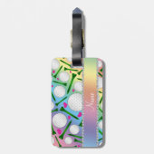 パーソナライズな一流の虹のゴルフ・ボールのティーのハート ラゲッジタグ (裏面縦)