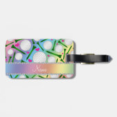 パーソナライズな一流の虹のゴルフ・ボールのティーのハート ラゲッジタグ (裏面横)