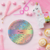 パーソナライズな一流の虹のドミノ ペーパープレート (パーティー)