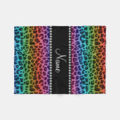 パーソナライズな一流の虹のヒョウパターン フリースブランケット (正面(横))