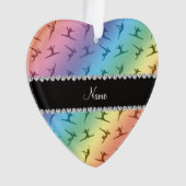 パーソナライズな一流の虹の体操パターン オーナメント (正面)