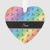 パーソナライズな一流の虹の体操パターン オーナメント (裏面)