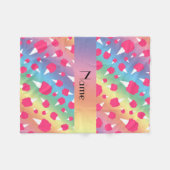 パーソナライズな一流の虹の綿菓子 フリースブランケット (正面(横))