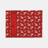 パーソナライズな一流の赤いウェルシュコーギーのペンブローク犬 フリースブランケット (正面(横))