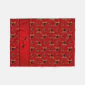 パーソナライズな一流の赤いウェルシュテリア犬 フリースブランケット (正面(横))