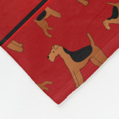 パーソナライズな一流の赤いウェルシュテリア犬 フリースブランケット (角)