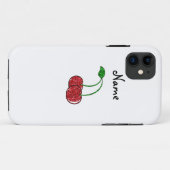 パーソナライズな一流の赤いグリッターのさくらんぼ Case-Mate iPhoneケース (裏面(横))