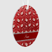 パーソナライズな一流の赤いグリッターサンタ オーナメント (正面)