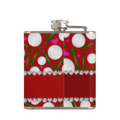 パーソナライズな一流の赤いゴルフ・ボールのティーのハート フラスク (裏面)