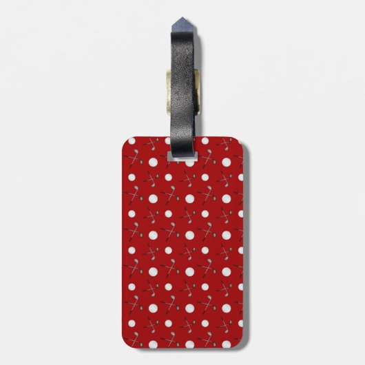 パーソナライズな一流の赤いゴルフ・ボール ラゲッジタグ (裏面縦)