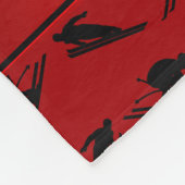 パーソナライズな一流の赤いスキーパターン フリースブランケット (角)