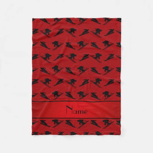 パーソナライズな一流の赤いスキーパターン フリースブランケット (正面)
