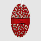 パーソナライズな一流の赤いドミノ オーナメント (正面)
