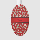 パーソナライズな一流の赤いドミノ オーナメント (正面)