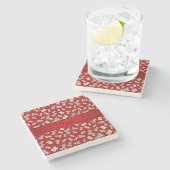 パーソナライズな一流の赤いドミノ ストーンコースター (横)