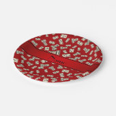 パーソナライズな一流の赤いドミノ ペーパープレート (アングル)