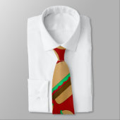 パーソナライズな一流の赤いハンバーガーパターン ネクタイ (タイ)