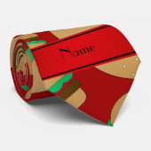 パーソナライズな一流の赤いハンバーガーパターン ネクタイ (ロール)