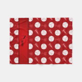 パーソナライズな一流の赤いバレーボールのトロフィの旗 フリースブランケット (正面(横))