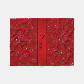 パーソナライズな一流の赤いフィールドホッケー フリースブランケット (正面(横))