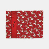 パーソナライズな一流の赤いブリッタニースパニエル犬犬 フリースブランケット (正面(横))