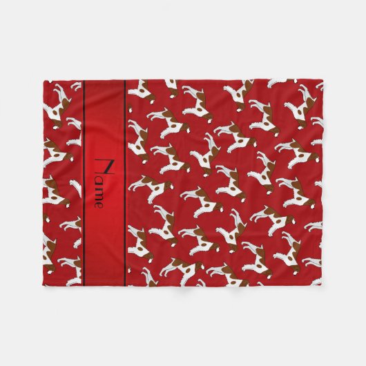 パーソナライズな一流の赤いブリッタニースパニエル犬犬 フリースブランケット (正面(横))