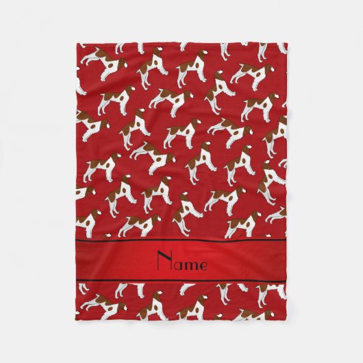 パーソナライズな一流の赤いブリッタニースパニエル犬犬 フリースブランケット (正面)
