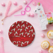 パーソナライズな一流の赤いブリッタニースパニエル犬犬 ペーパープレート (パーティー)