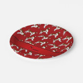 パーソナライズな一流の赤いブリッタニースパニエル犬犬 ペーパープレート (アングル)