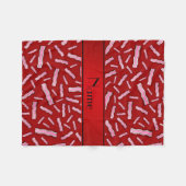 パーソナライズな一流の赤いベーコンパターン フリースブランケット (正面(横))