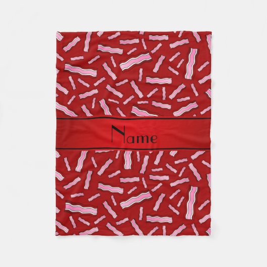 パーソナライズな一流の赤いベーコンパターン フリースブランケット (正面)