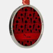 パーソナライズな一流の赤いペイントボールパターン メタルオーナメント (右)