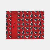 パーソナライズな一流の赤いホッケーのスケート フリースブランケット (正面(横))