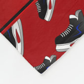 パーソナライズな一流の赤いホッケーのスケート フリースブランケット (角)