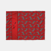 パーソナライズな一流の赤いマスティフ犬 フリースブランケット (正面(横))