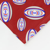 パーソナライズな一流の赤いラグビーのボール フリースブランケット (角)