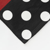 パーソナライズな一流の赤いロブスターの黒の水玉模様 フリースブランケット (角)