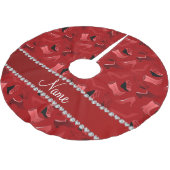 パーソナライズな一流の赤い女性の靴パターン ブラッシュドポリエステルツリースカート (アングル)