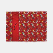 パーソナライズな一流の赤い消防士のトラックの梯子 フリースブランケット (正面(横))